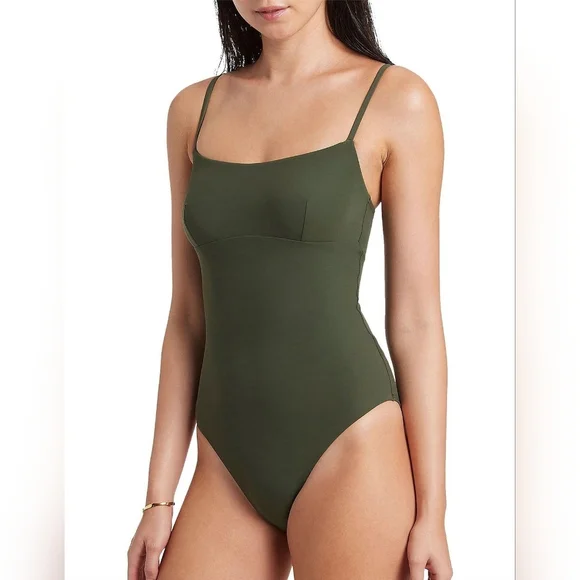 Yummie Shapewear One Piece Swimsuit 1 Pc Swim Bathing Suit Green Size 14 Shaping - Picture 1 of 8
